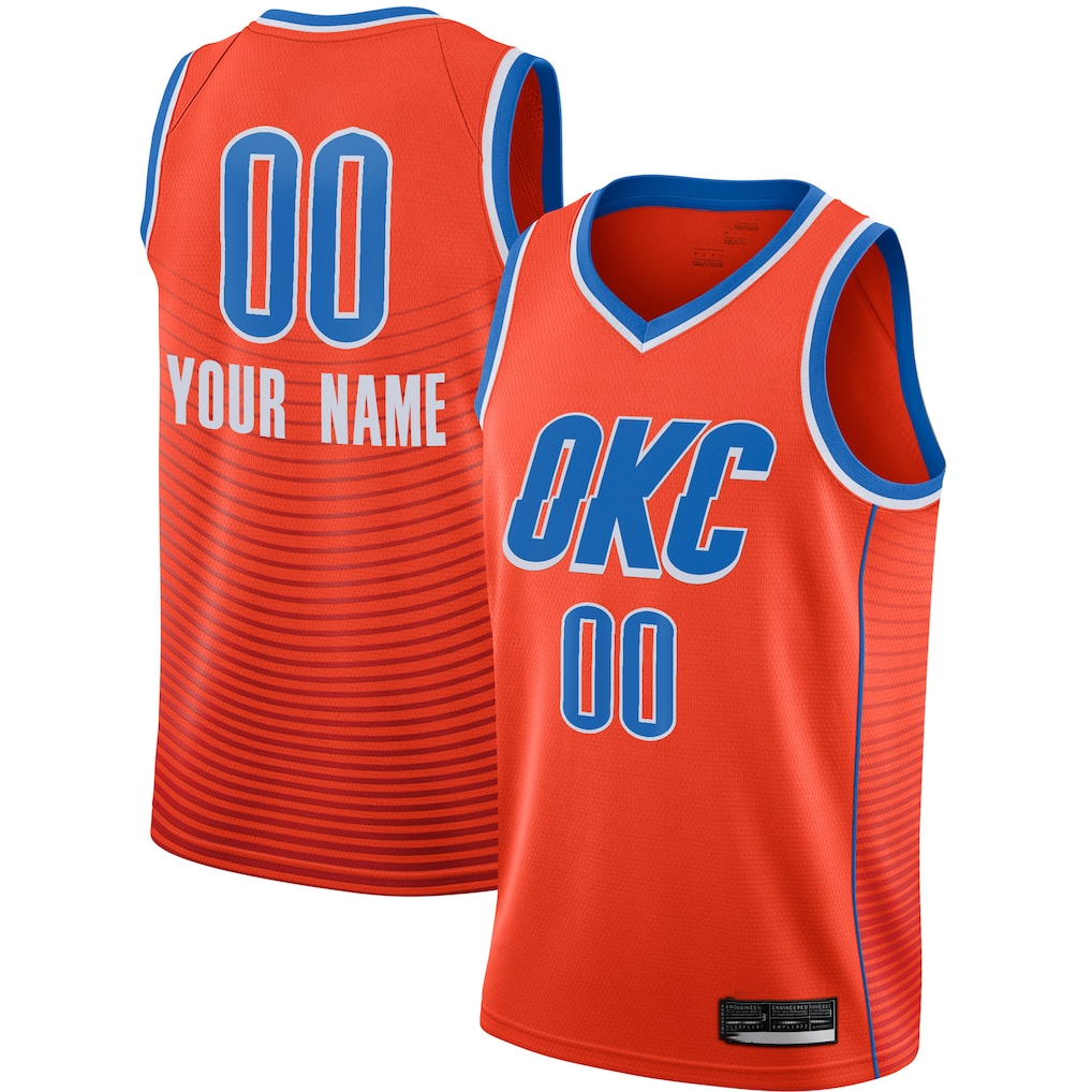 Cooneas Custom OC.Thunder Orange Swingman Stitched Jerseys- Statement Edition