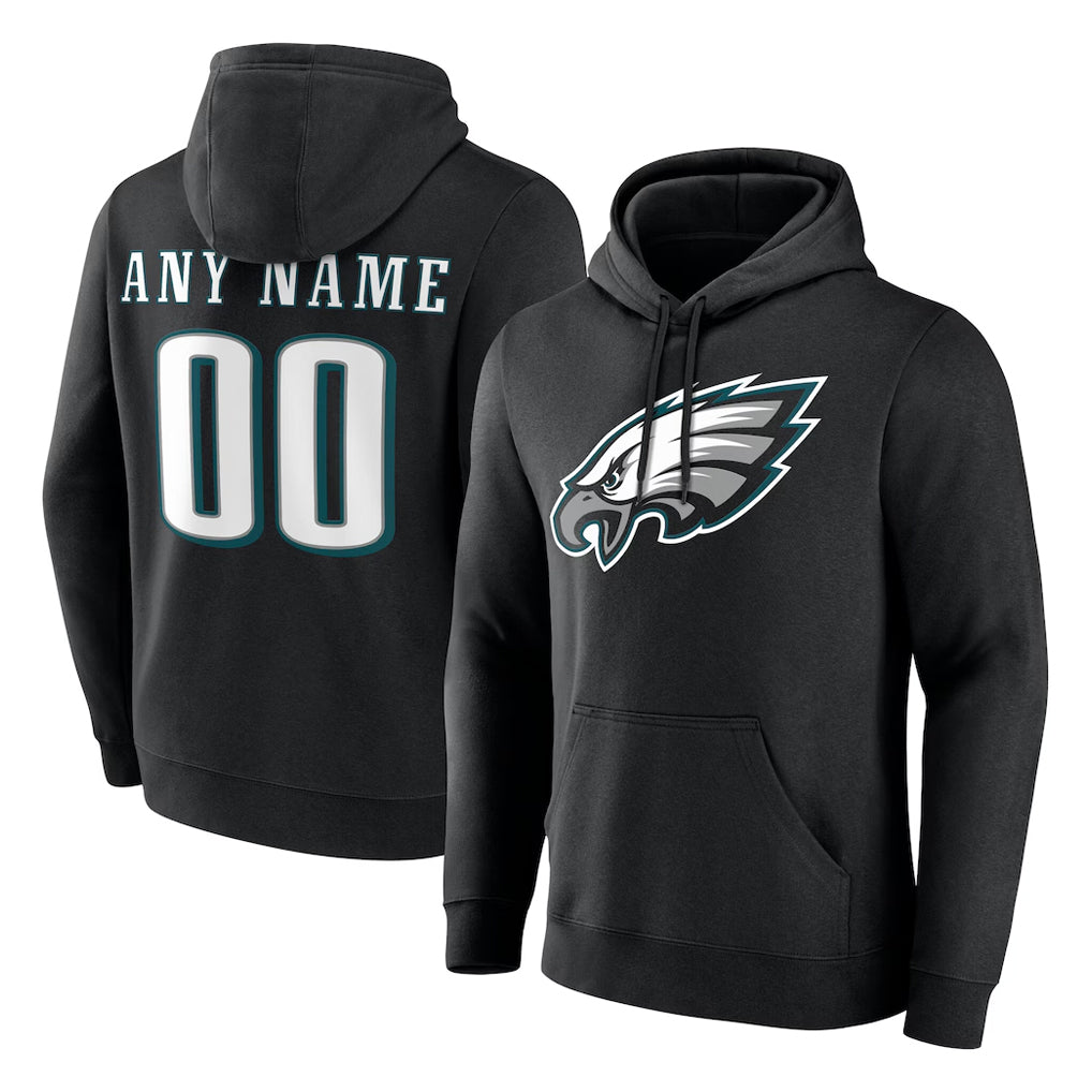 Cooneas Custom P.Eagles Black LOGO Pullover Hoodies Home Game Any Name & Numbers Stitched Jerseys