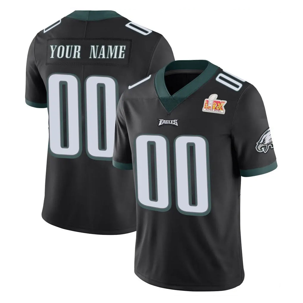 Cooneas Custom P.Eagles Black Limited Vapor Untouchable Super Bowl LIX Home Game Any Name & Numbers Stitched Jerseys
