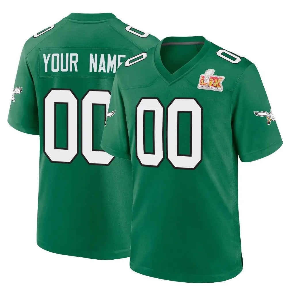 Cooneas Custom P.Eagles Green Kelly Alternate Super Bowl LIX Home Game Any Name & Numbers Stitched Jerseys