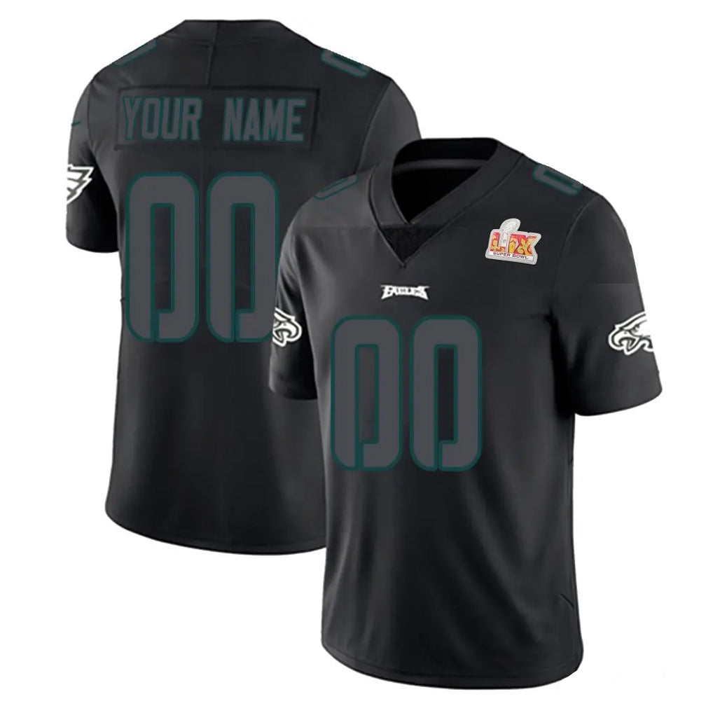 Cooneas Custom P.Eagles Limited Black Impact Super Bowl LIX Home Game Any Name & Numbers Stitched Jerseys