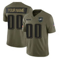 Cooneas Custom P.Eagles Olive 2025 Salute To Service Limited Any Name & Numbers Stitched Jerseys