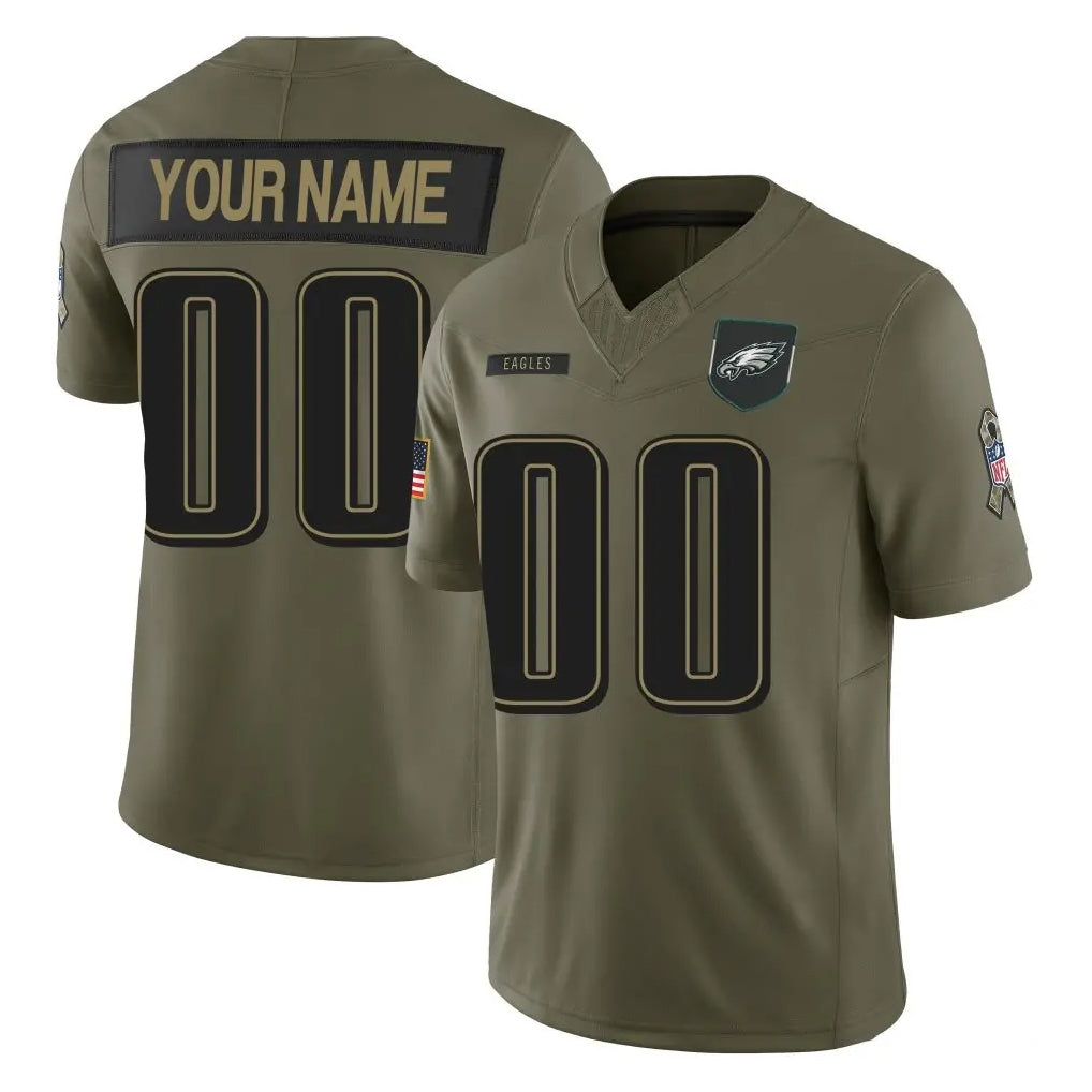 Cooneas Custom P.Eagles Olive 2025 Salute To Service Limited Any Name & Numbers Stitched Jerseys