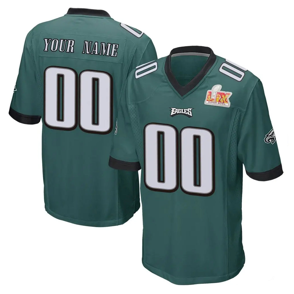 Cooneas Custom P.Eagles Team Color Green Super Bowl LIX Home Game Any Name & Numbers Stitched Jerseys