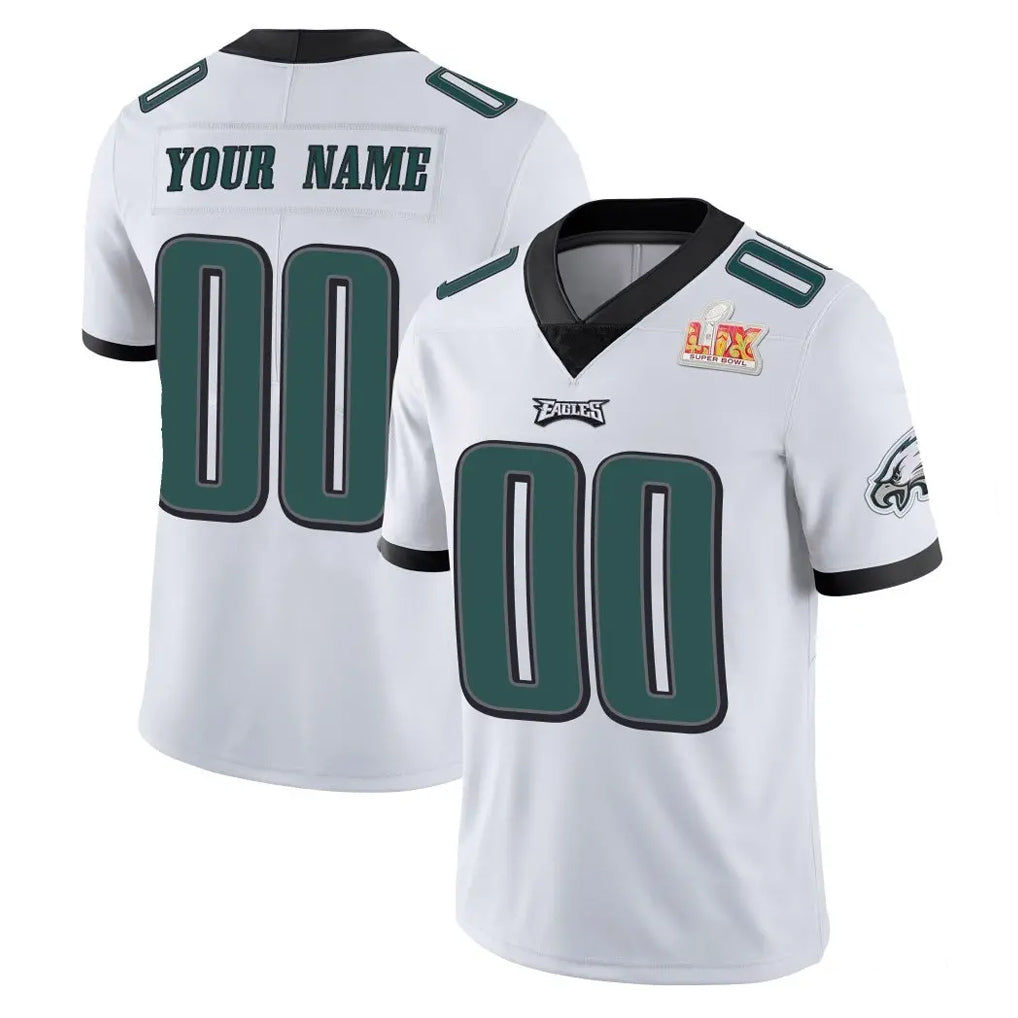 Cooneas Custom P.Eagles White Limited Vapor Untouchable Super Bowl LIX Home Game Any Name & Numbers Stitched Jerseys