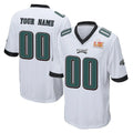Cooneas Custom P.Eagles White Super Bowl LIX Home Game Any Name & Numbers Stitched Jerseys