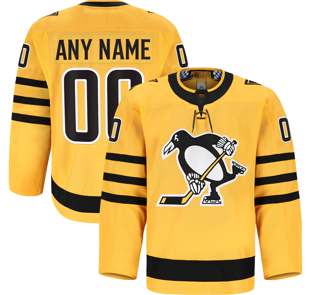 Cooneas Custom P.Penguins Gold Alternate Authentic Pro Jerseys