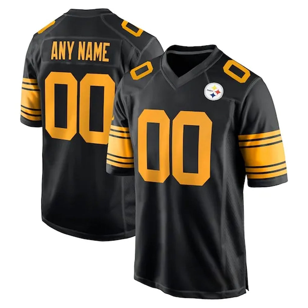 Cooneas Custom P.Steelers Black Color Rush Home Game Any Name & Numbers Stitched Jerseys