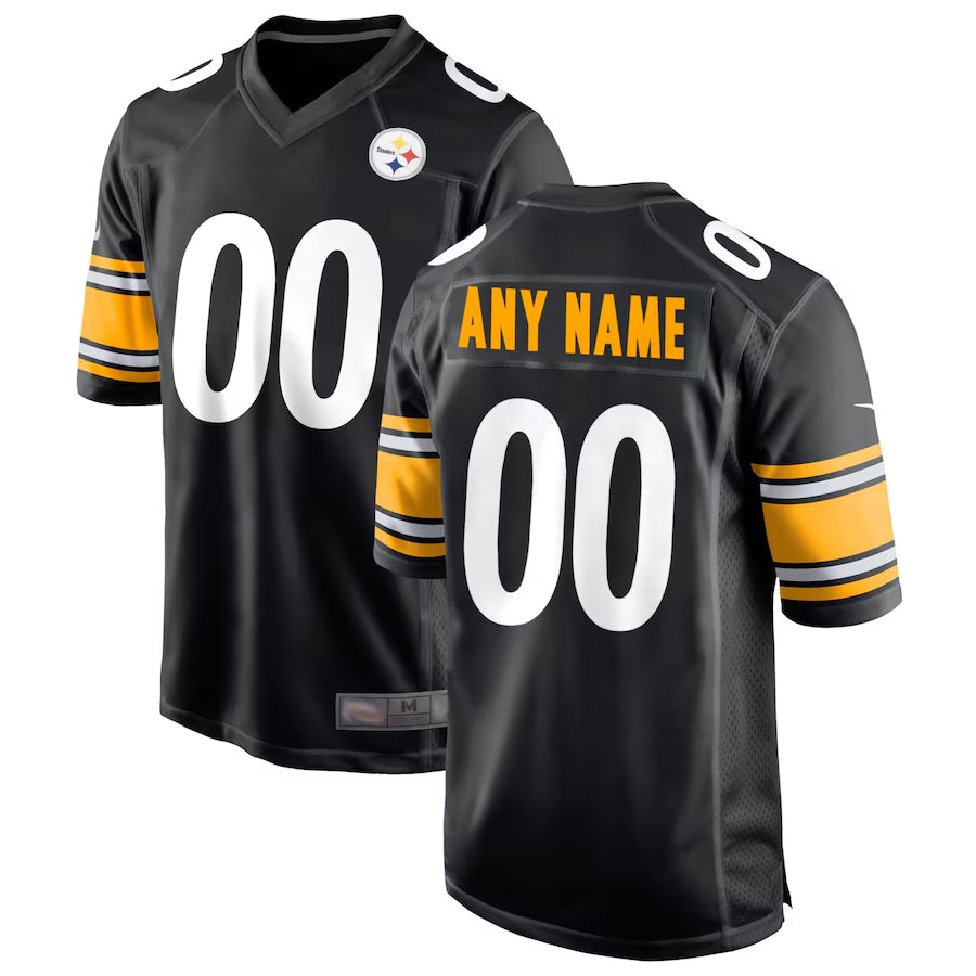 Cooneas Custom P.Steelers Black Home Game Stitched Jerseys