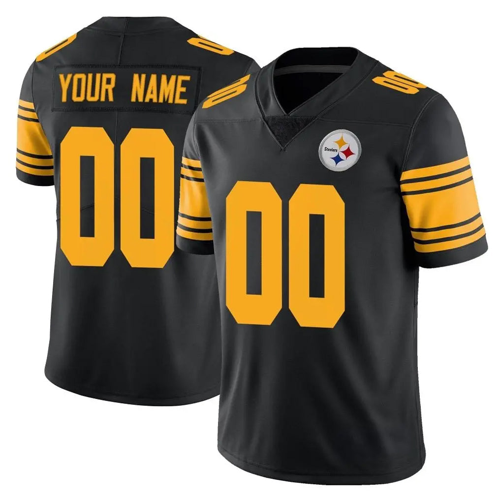 Cooneas Custom P.Steelers Black Limited Color Rush Home Game Any Name & Numbers Stitched Jerseys