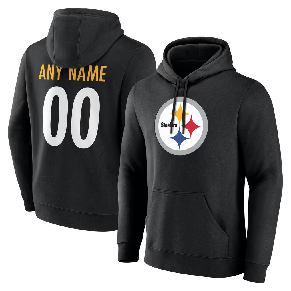 Cooneas Custom P.Steelers Blck LOGO Pullover Hoodies Limited Any Name & Numbers Stitched Jerseys