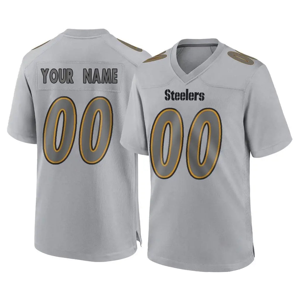 Cooneas Custom P.Steelers Gray Atmosphere Fashion Home Game Any Name & Numbers Stitched Jerseys