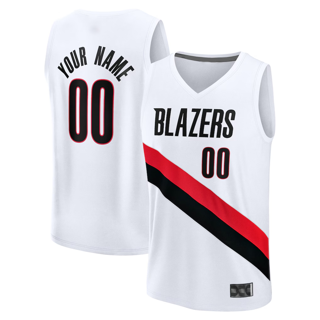 Cooneas Custom PT.Blazers Fanatics White Fast Break Replica Jerseys - Association Edition