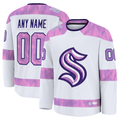 Cooneas Custom S.Kraken White 2024 Hockey Fights Cancer Practice Jerseys