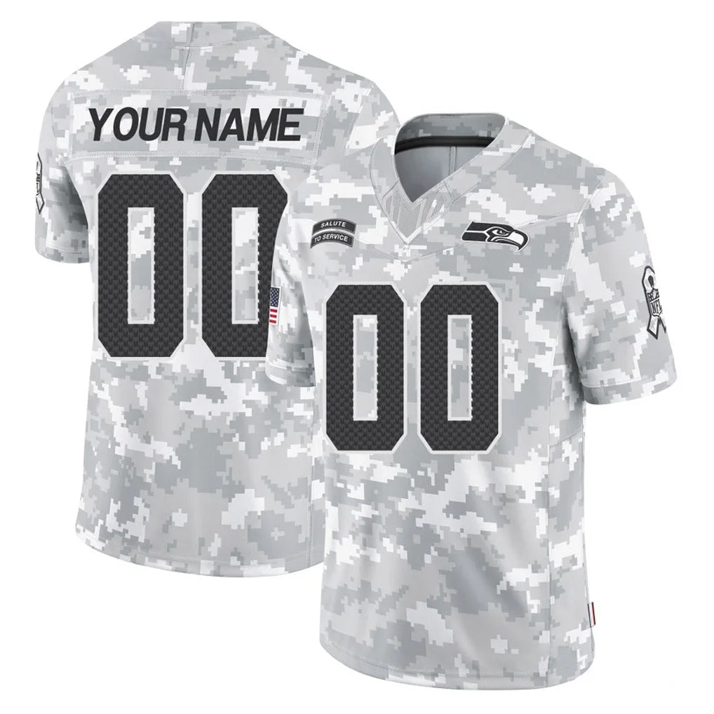 Cooneas Custom S.Seahawks Arctic Camo Limited Salute To Service Home Game Any Name & Numbers Stitched Jerseys