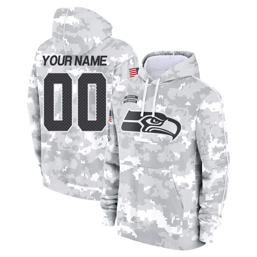 Cooneas Custom S.Seahawks Arctic Camo Limited Salute to Service Pullover Hoodies Game Any Name & Numbers Stitched Jerseys