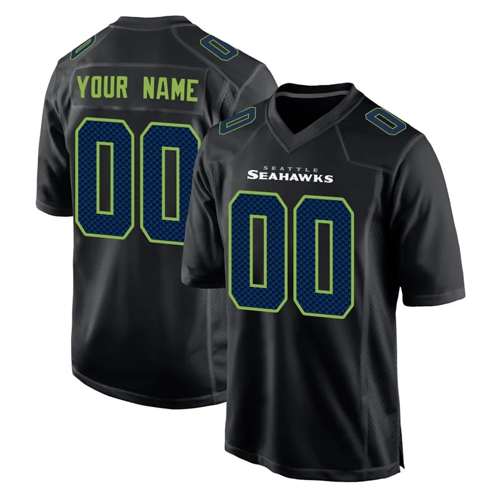 Cooneas Custom S.Seahawks Black Limited Fashion Home Game Any Name & Numbers Stitched Jerseys