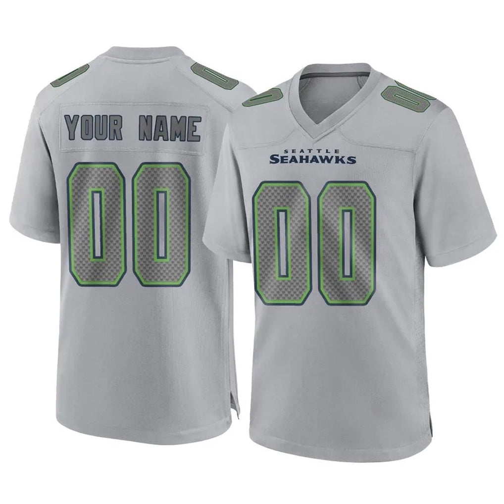 Cooneas Custom S.Seahawks Gray Atmosphere Fashion Home Game Any Name & Numbers Stitched Jerseys