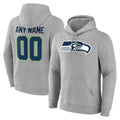 Cooneas Custom S.Seahawks Gray LOGO Pullover Hoodies Game Any Name & Numbers Stitched Jerseys