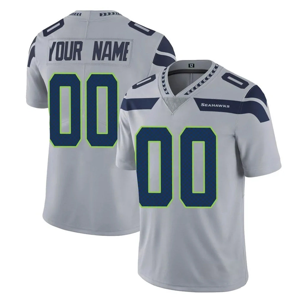 Cooneas Custom S.Seahawks Gray Limited Vapor Untouchable Home Game Any Name & Numbers Stitched Jerseys