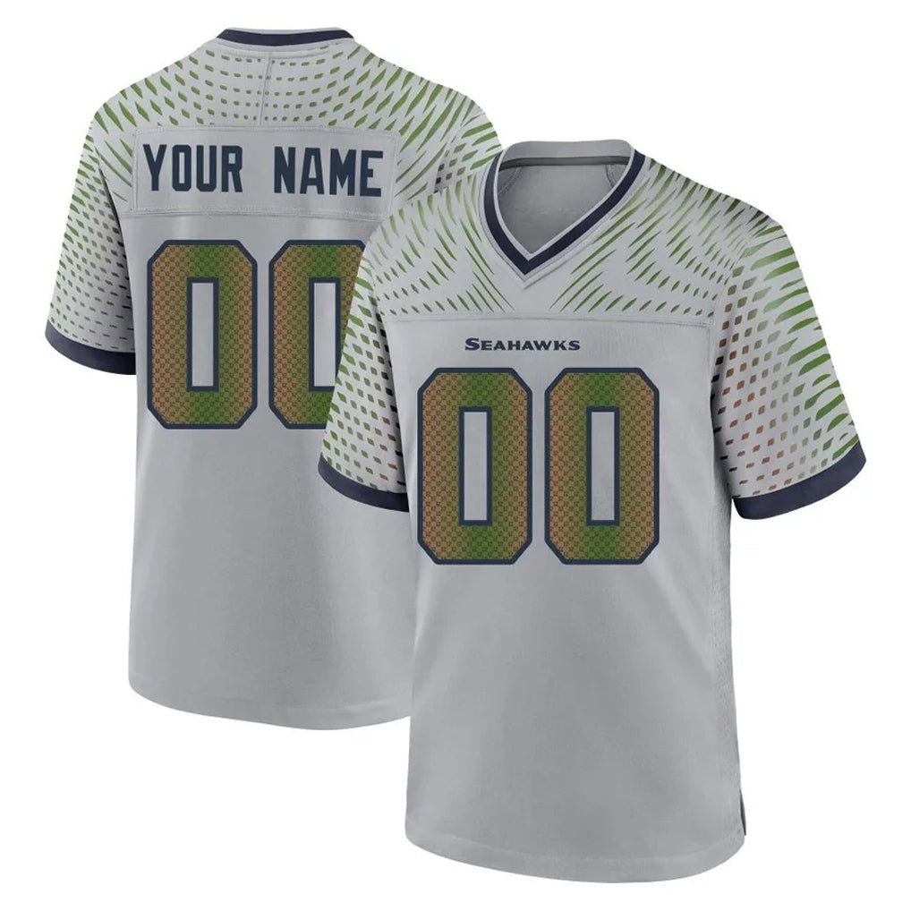 Cooneas Custom S.Seahawks Grey 2025 Rivalries Collection Home Game Any Name & Numbers Stitched Jerseys