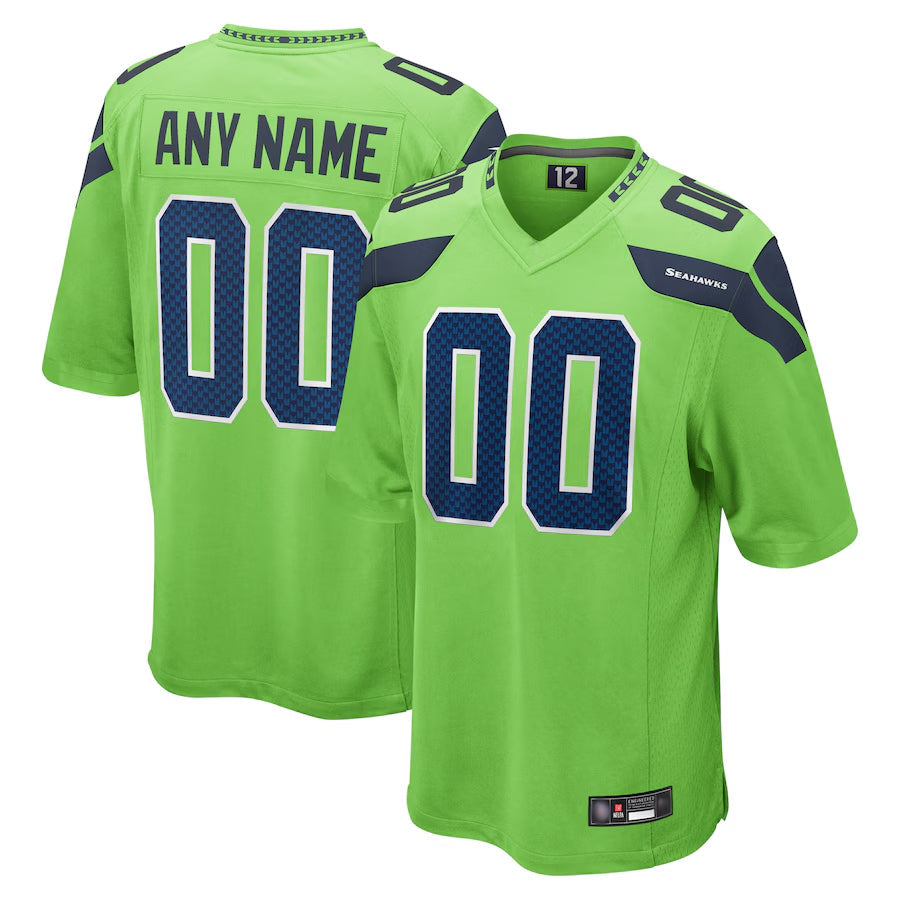 Cooneas Custom S.Seahawks Neon Green Alternate Game Stitched Jerseys