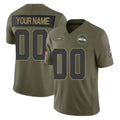 Cooneas Custom S.Seahawks Olive 2025 Salute To Service Limited Home Game Any Name & Numbers Stitched Jerseys
