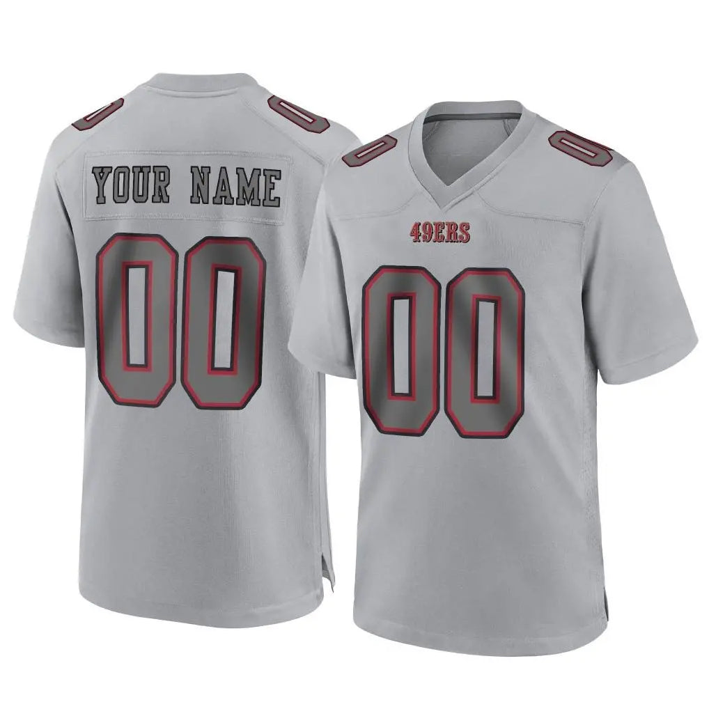 Cooneas Custom SF.49ers Gray Atmosphere Fashion Home Game Any Name & Numbers Stitched Jerseys