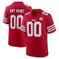 Cooneas Custom SF.49ers Red 80th Game Home Any Name & Numbers Stitched Jerseys