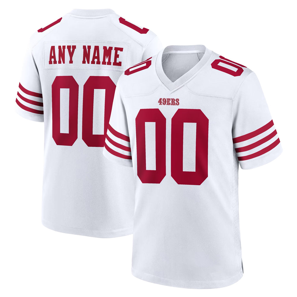 Cooneas Custom SF.49ers White Game Home Any Name & Numbers Stitched Jerseys