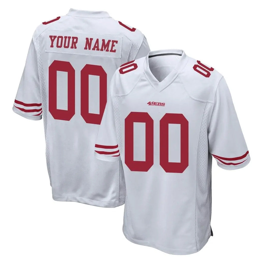Cooneas Custom SF.49ers White Home Game Any Name & Numbers Stitched Jerseys