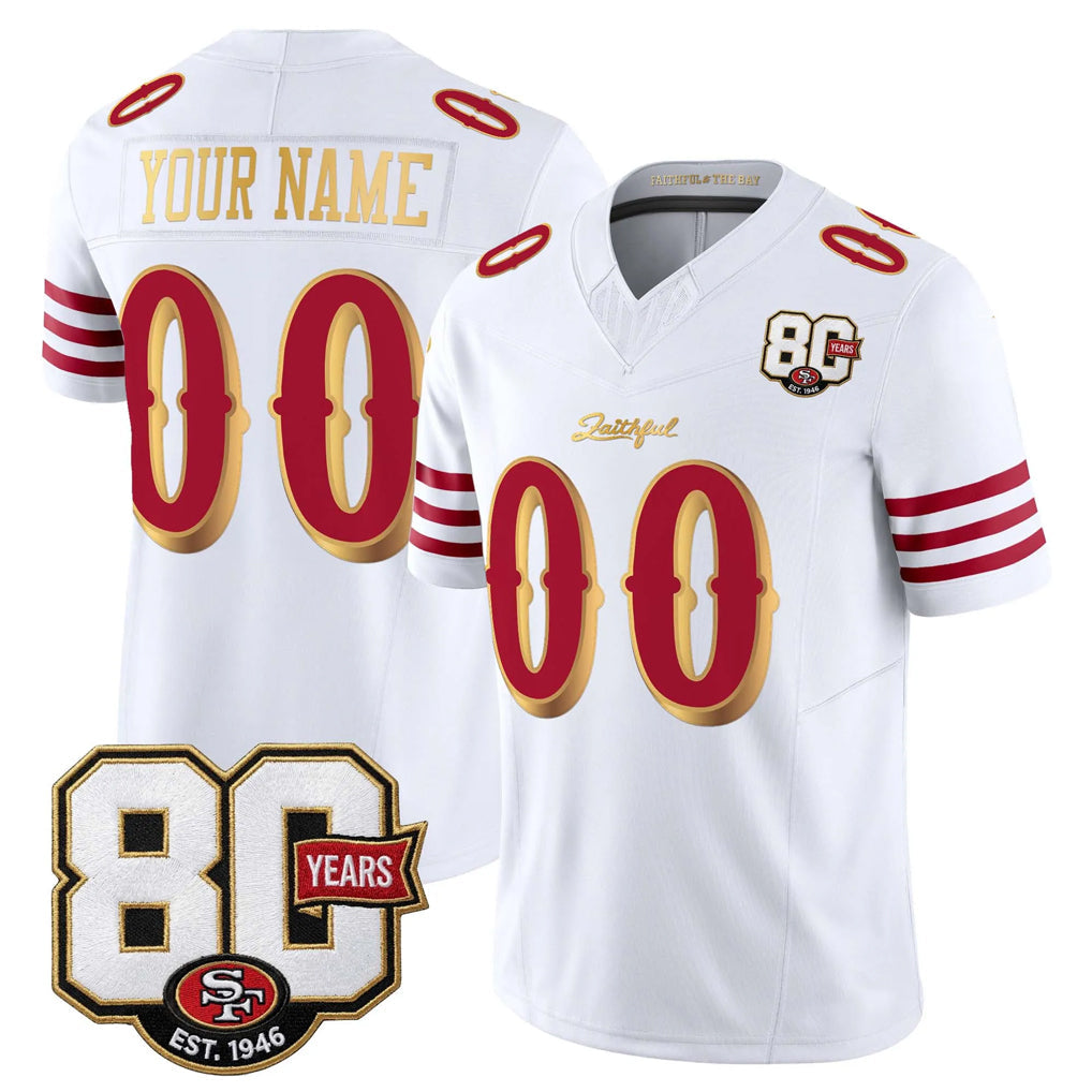 Cooneas Custom SF.49ers White Limited 80th Rivalries Collection Home Game Any Name & Numbers Stitched Jerseys