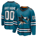 Cooneas Custom S.Jose Sharks Teal Home Breakaway Jerseys