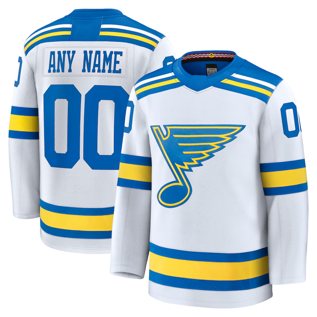 Cooneas Custom St.L.Blues White Away Premium Jerseys