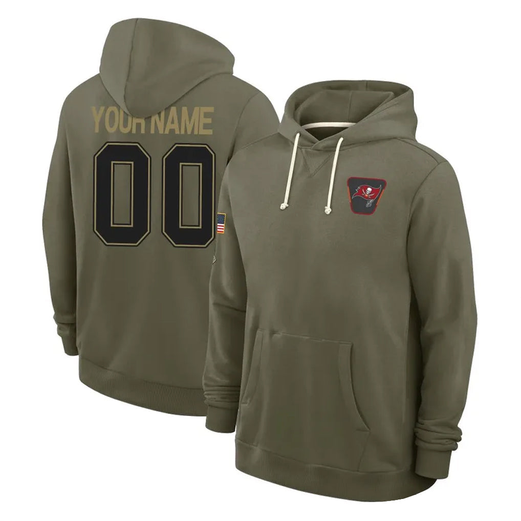 Cooneas Custom TB.Buccaneers Olive 2025 Salute To Service Pullover Hoodies Limited Home Game Any Name & Numbers Stitched Jerseys