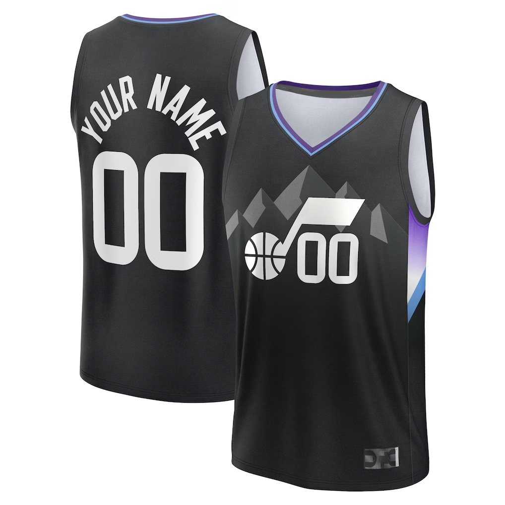 Cooneas Custom U.Jazz Fanatics Black Fast Break Jerseys - Statement Editio