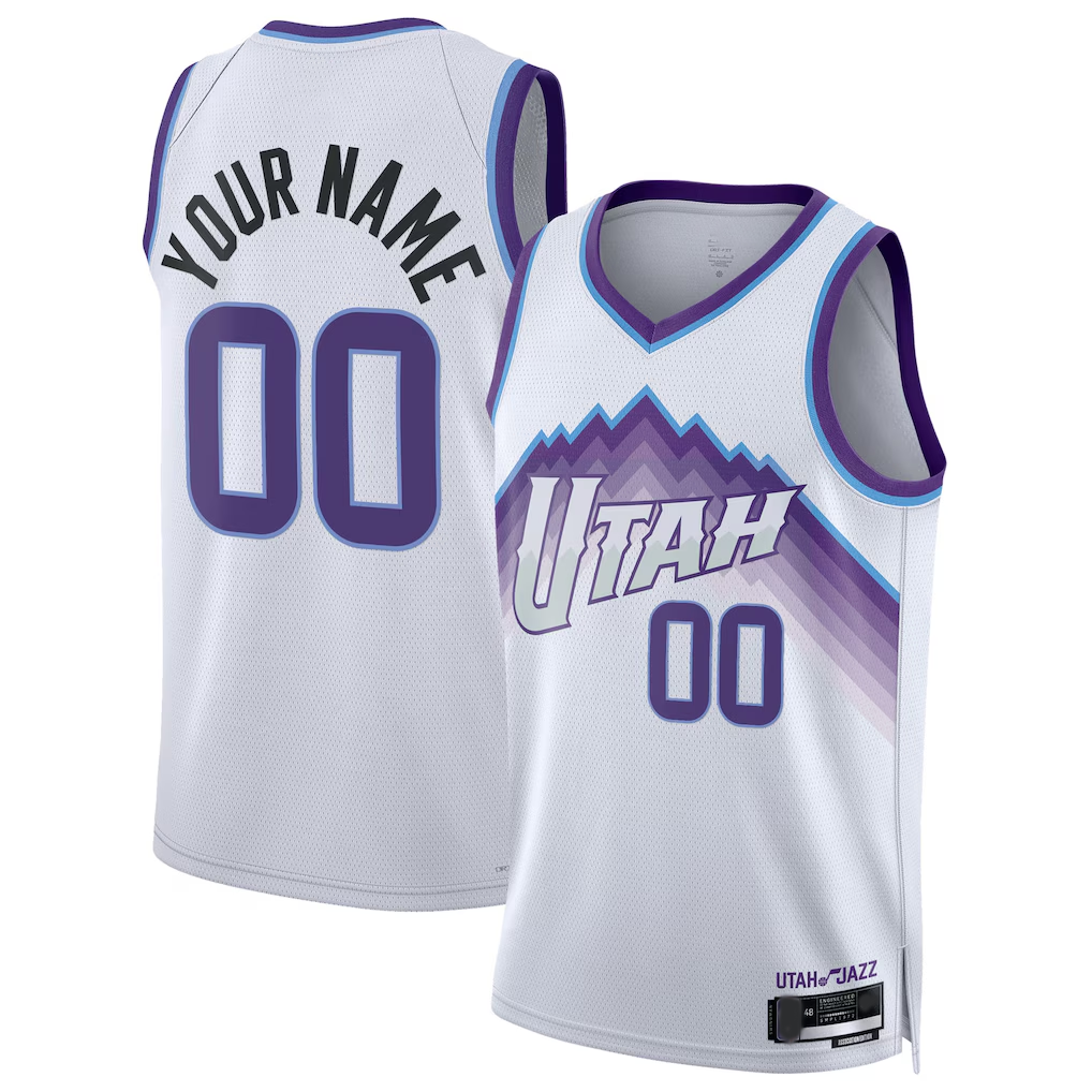 Cooneas Custom U.Jazz White Swingman Jerseys - Association Edition