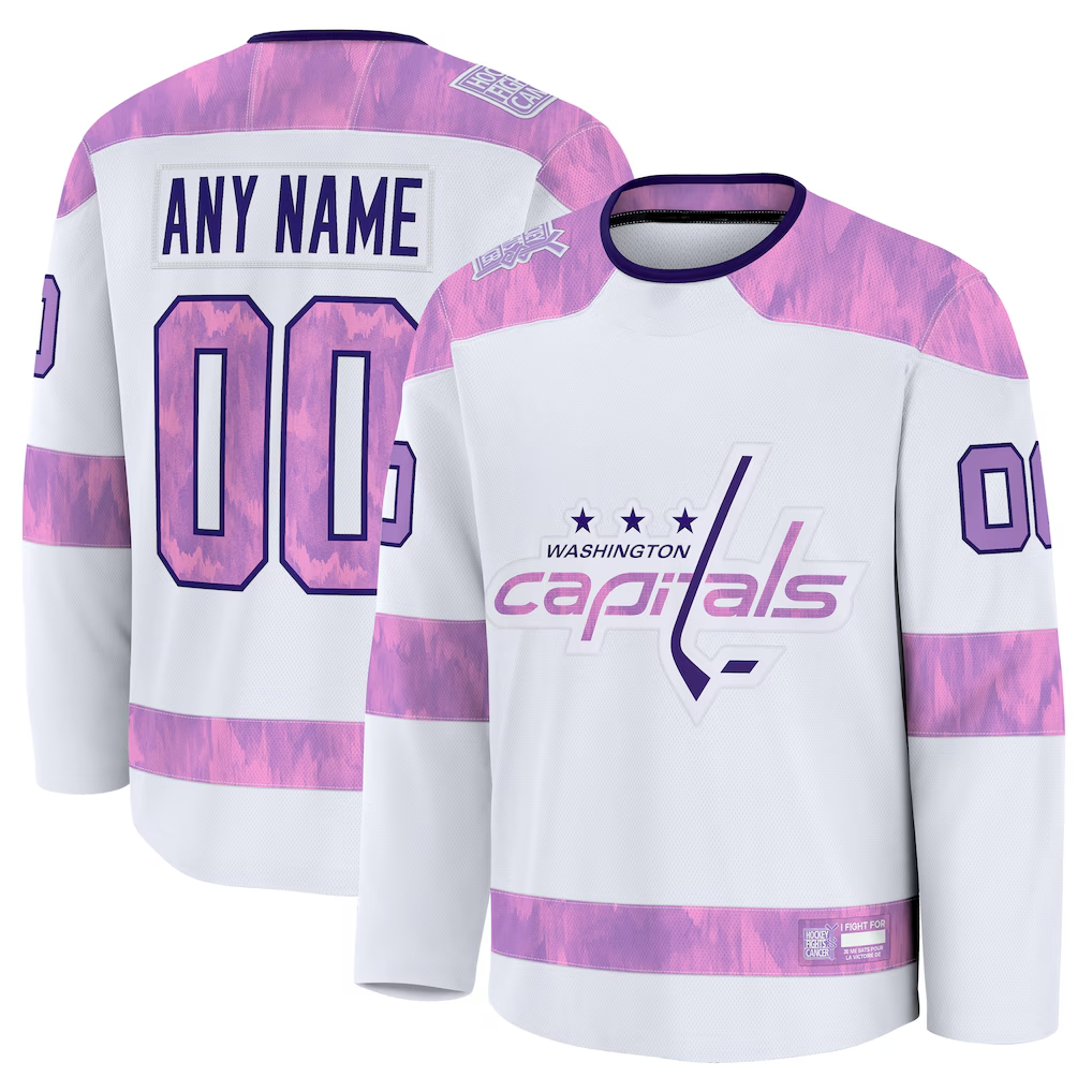 Cooneas Custom W.Capitals White 2024 Hockey Fights Cancer Practice Jerseys