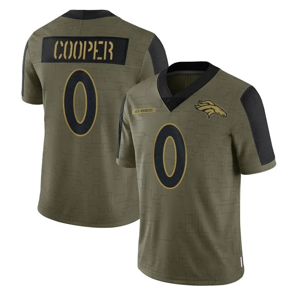 Cooneas D.Broncos #0 Jonathon Cooper Player Olive Salute To Service Limited Game Stitched Jerseys