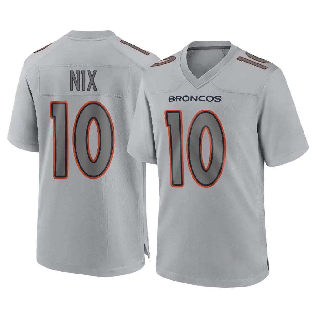 Cooneas D.Broncos #10 Bo Nix Player Gray Atmosphere Fashion Limited Game Stitched Jerseys