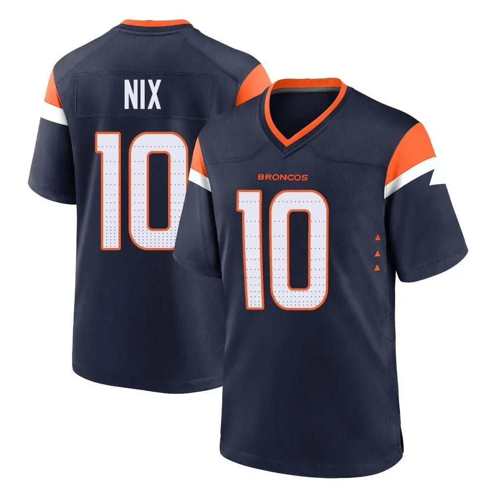 Cooneas D.Broncos #10 Bo Nix Player Navy Home Game Stitched Jerseys