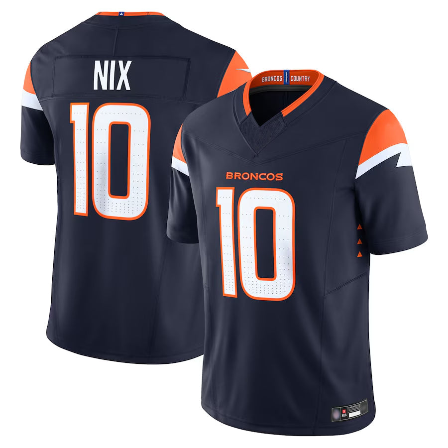 Cooneas D.Broncos #10 Bo Nix Player Navy Vapor F.U.S.E. Limited Stitched Jerseys