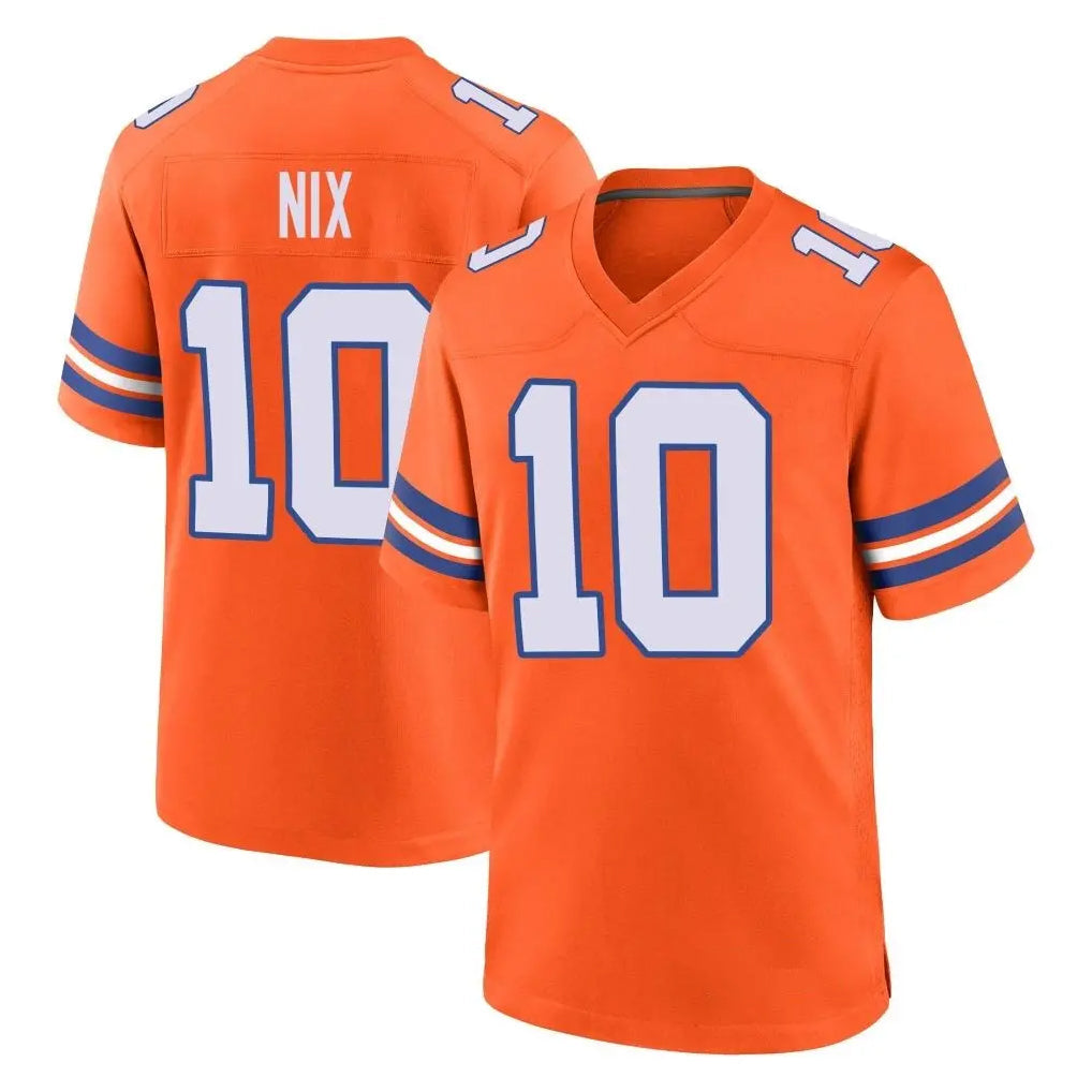 Cooneas D.Broncos #10 Bo Nix Player Orange Alternate Collection Throwback Game Stitched Jerseys