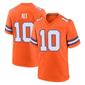 Cooneas D.Broncos #10 Bo Nix Player Orange Alternate Collection Throwback Game Stitched Jerseys