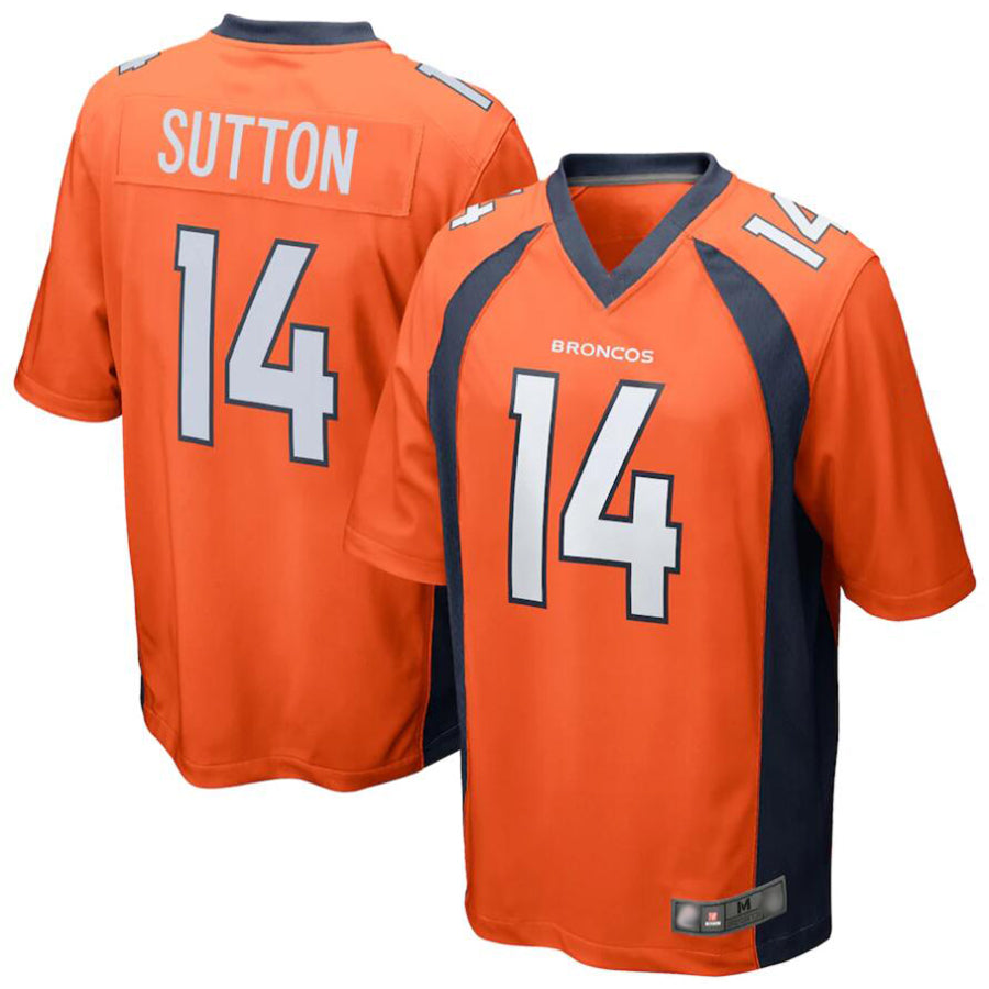 Cooneas D.Broncos #14 Courtland Sutton Orange Replica Game Stitched Jerseys