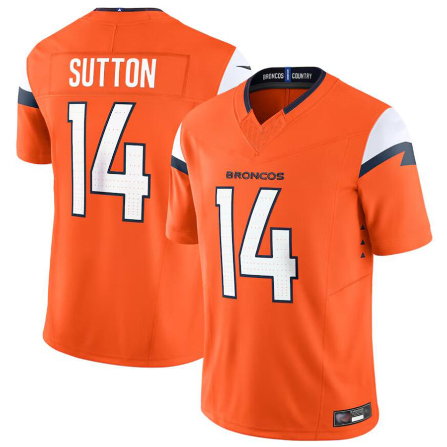 Cooneas D.Broncos #14 Courtland Sutton Player Orange Vapor F.U.S.E. Limited Stitched Jerseys
