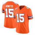 Cooneas D.Broncos #15 Nik Bonitto Player Orange Limited Alternate Vapor F.U.S.E. Throwback Game Stitched Jerseys