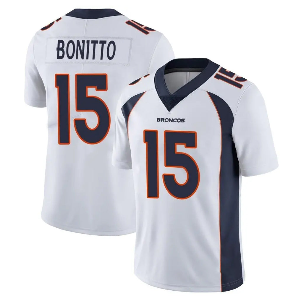 Cooneas D.Broncos #15 Nik Bonitto Player White Vapor Untouchable Limited Home Game Stitched Jerseys