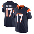 Cooneas D.Broncos #17 Jaylen Waddle Player Navy Limited Vapor F.U.S.E. Home Game Stitched Jerseys
