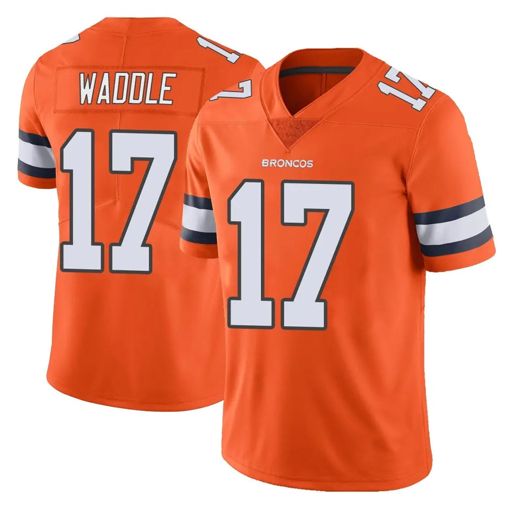 Cooneas D.Broncos #17 Jaylen Waddle Player Orange Vapor Untouchable Limited Home Game Stitched Jerseys